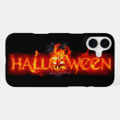 スリップリージョーのハロウィン巨大な炎の文字のカ iPhoneケース (裏面横)