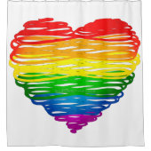 スリップリージョーのプライドが書き殴ったハート型の落書き シャワーカーテン (正面)