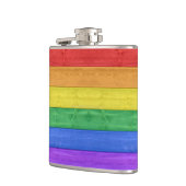スリップリージョーのプライド ウッド フラッグ 水平 レインボー フラスク (左)