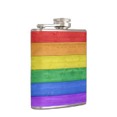 スリップリージョーのプライド ウッド フラッグ 水平 レインボー フラスク (右)