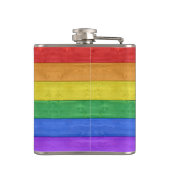 スリップリージョーのプライド ウッド フラッグ 水平 レインボー フラスク (裏面)
