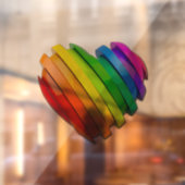 スリップリージョーのプライド ハート型 複数の水平レイヤー 光沢のある反射素材 キラキラとした立体的 ウィンドウサイン (シート2)