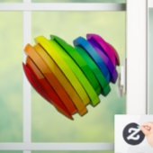 スリップリージョーのプライド ハート型 複数の水平レイヤー 光沢のある反射素材 キラキラとした立体的 ウィンドウサイン (ホーム)