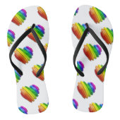 スリップリージョーのプライド ハート型 複数の水平レイヤー 光沢のある反射素材 キラキラとした立体的 ビーチサンダル (ソール)