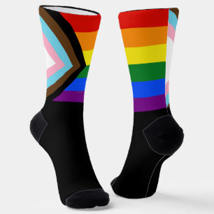 スリップリージョーのプライド・プログレス・フラッグ 同性愛者向けギフト LGBTQI ソックス