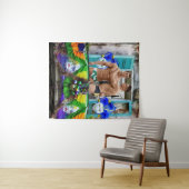 スリップリージョーのマーディグラ・マスク ビーズ デコレーションズ タペストリー (インサイチュ(横))