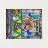 スリップリージョーのマーディグラ・マスク ビーズ デコレーションズ タペストリー (正面(横))