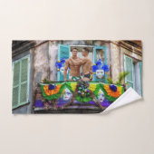 スリップリージョーのマーディグラ メン パープル ゴールド グリーン バルコニー バスタオルセット (ハンドタオル)