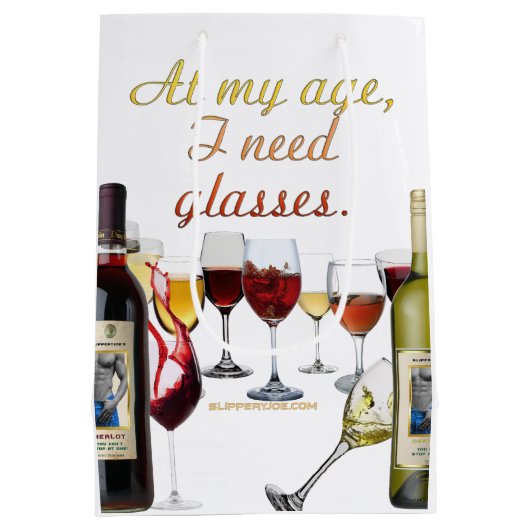 スリップリージョーのワイングラス 熟成させたブドウのワインp ミディアムペーパーバッグ (裏面)