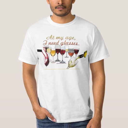 スリップリージョーのワイン飲料食器の生意気な駒 赤白 Tシャツ (正面)