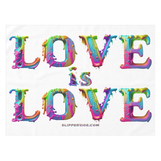 スリップリージョーの愛は愛がしたたり落ちる 溶けていくダイナミックな様子 テーブルクロス (正面(横))