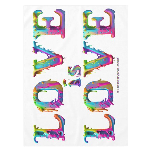 スリップリージョーの愛は愛がしたたり落ちる 溶けていくダイナミックな様子 テーブルクロス (正面)