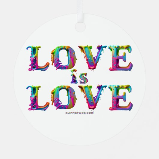 スリップリージョーの愛は愛がしたたり落ちる 溶けていくダイナミックな様子 メタルオーナメント (裏面)