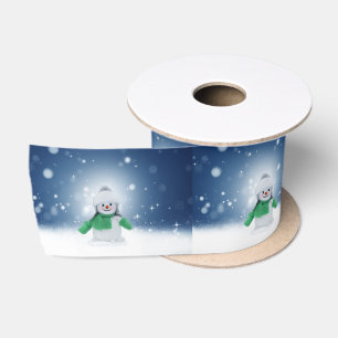 スリップリージョーの愛らしいクリスマスの雪だるまキャラクター サテンリボン