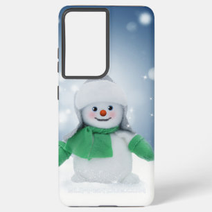 スリップリージョーの愛らしいクリスマスの雪だるまキャラクター SAMSUNG GALAXY S21+ケース