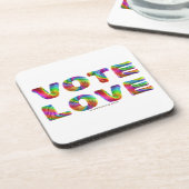 スリップリージョーの投票は愛と平等を虹色のふわふわとした質感で表現 コースター (左側)