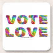 スリップリージョーの投票は愛と平等を虹色のふわふわとした質感で表現 コースター (正面)