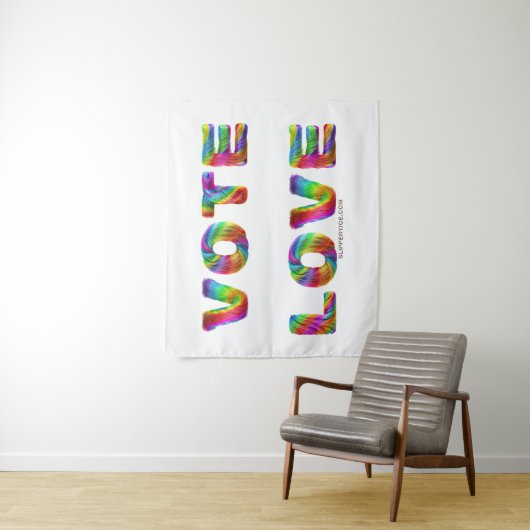 スリップリージョーの投票は愛と平等を虹色の毛皮で表現 タペストリー (インサイチュ)