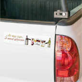 スリップリージョーの眼鏡 発酵させたブドウのワインを注ぐ バンパーステッカー (トラック上)