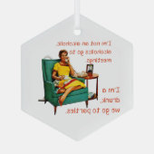 スリップリージョーの社交パーティ ヴィンテージ女性 ガラスオーナメント (裏面)