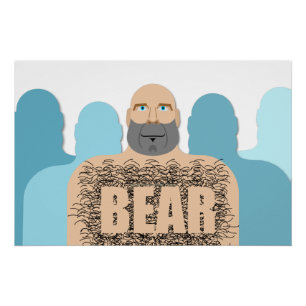 スリップリージョーの筋肉質なハゲクマ男のスタイライズド カート ポスター