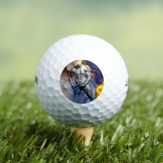 スリップリージョーの筋肉質な男の体  蒸し暑いシャツ ゴルフボール (インサイチュ 木)