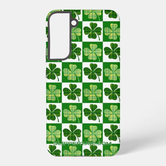 スリップリージョーの緑の四葉のクローバー セントパトリック SAMSUNG GALAXYケース (裏面)