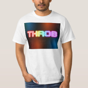 スリップリージョーの脈打つような虹色のグラデーションの厚いカウ Tシャツ