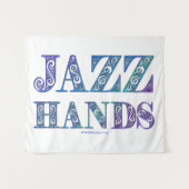 スリップリージョーの芸術的なジャズハンドの鮮やかな色彩 タペストリー (正面(横))