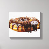 スリップリージョーの贅沢なドーナツは、濃厚で光沢のあるチョコレートグレーズで覆われている キャンバスプリント (正面)