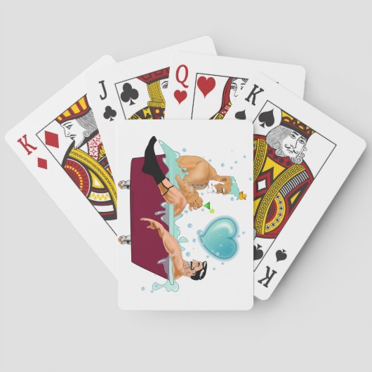 スリップリージョーの2人のゲイの男性は漫画の風呂の石鹸が好き トランプ (裏面)