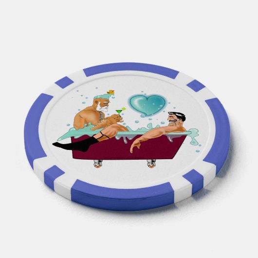 スリップリージョーの2人のゲイの男性は漫画の風呂の石鹸が好き ポーカーチップ (シングル)