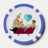 スリップリージョーの2人のゲイの男性は漫画の風呂の石鹸が好き ポーカーチップ (裏面)