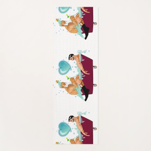 スリップリージョーの2人のゲイの男性は漫画の風呂の石鹸が好き ヨガマット (正面)