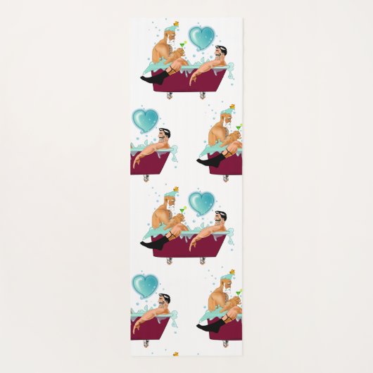 スリップリージョーの2人のゲイの男性は漫画の風呂の石鹸が好き ヨガマット (裏面)