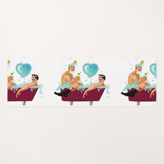 スリップリージョーの2人のゲイの男性は漫画の風呂の石鹸が好き ヨガマット (正面(横))