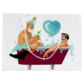 スリップリージョーの2人のゲイの男性は漫画の風呂の石鹸が好き ラージペーパーバッグ (裏面)