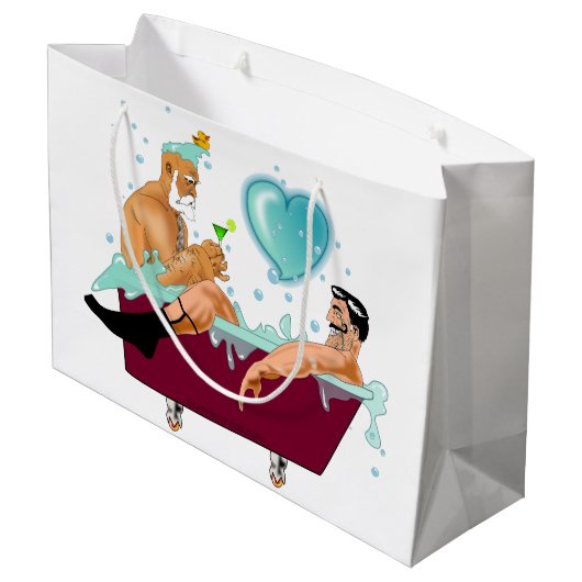 スリップリージョーの2人のゲイの男性は漫画の風呂の石鹸が好き ラージペーパーバッグ (裏面アングル)