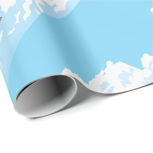 スリップリージョーの2人のスーパーヒーローがキスする飛行カートゥーン ラッピングペーパー (ロールコーナー)