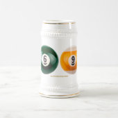 スリップリージョーの69 ハードプールテーブル 2つのビリヤードボール ビールジョッキ (中央)