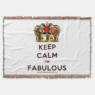 スリップリージョーのKeep Calm ファビュラス ゴールデンクラウン レッド スローブランケット
