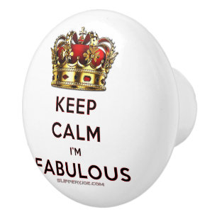 スリップリージョーのKeep Calm ファビュラス ゴールデンクラウン レッド セラミックノブ