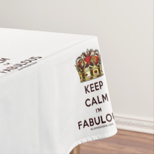 スリップリージョーのKeep Calm ファビュラス ゴールデンクラウン レッド テーブルクロス