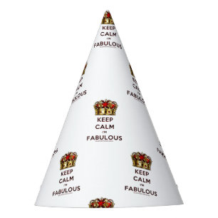 スリップリージョーのKeep Calm ファビュラス ゴールデンクラウン レッド パーティーハット