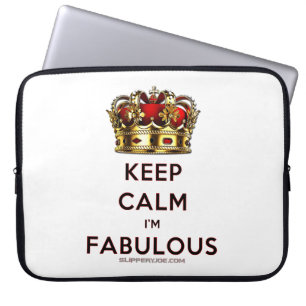 スリップリージョーのKeep Calm ファビュラス ゴールデンクラウン レッド ラップトップスリーブ
