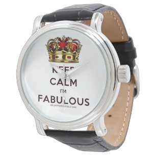スリップリージョーのKeep Calm ファビュラス ゴールデンクラウン レッド 腕時計