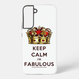 スリップリージョーのKeep Calm Fabulous ゴールデンクラウン 赤 Samsung Galaxy S22+ケース