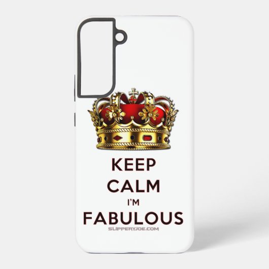 スリップリージョーのKeep Calm Fabulous ゴールデンクラウン 赤 Samsung Galaxyケース (裏面)