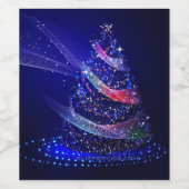 スリップリージョー クリスマスツリー デジタル 半透明 赤 ワインラベル (シングルラベル)