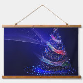 スリップリージョー クリスマスツリー デジタル 半透明 赤 吊り下げ型タペストリー (正面)